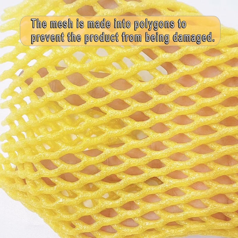 HanyHere 50 Pieces Fruit Protection Bags Foam Mesh Keep Safe Mesh Sleeves for Large Supermarkets, Fruit Shops (Yellow-10x6cm) - Image 4